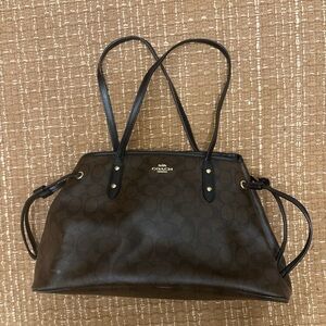 Coach Dark Brown Signature Shoulder Bag